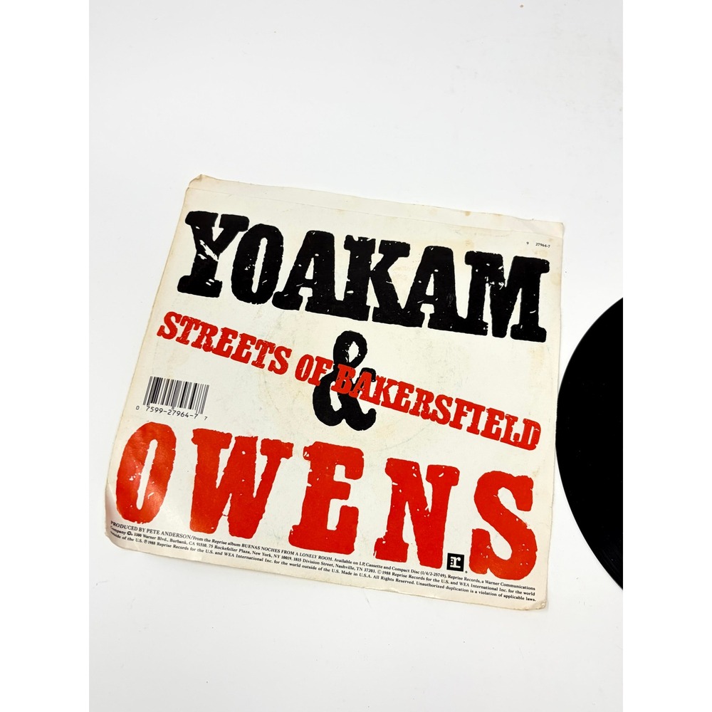 Dwight Yoakam Buck Owens Streets of Bakersfield 7" Vinyl Promo 45 RPM Record - Picture 4 of 5
